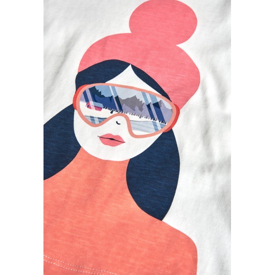 Boboli Knit tShirt flame for girl  off white 432065-1111-AW25