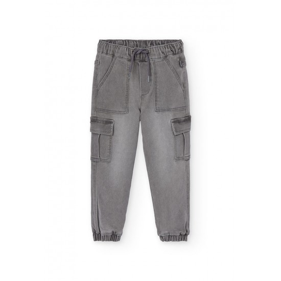 Boboli Denim trousers knit for boy  GREY 512222-GREY-AW25