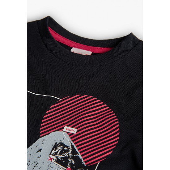 Boboli  βαμβακερό μπλουζάκι για αγόρι   μαύρο  532033-890-AW25