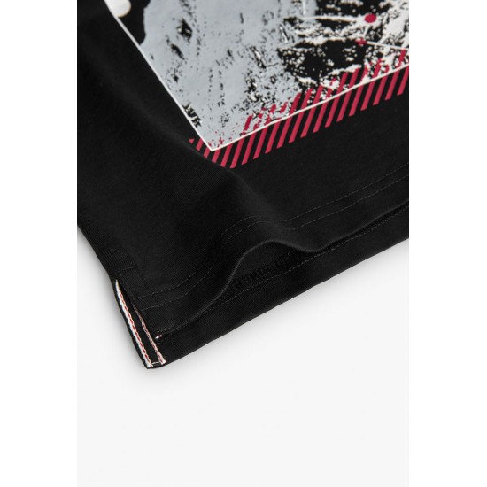 Boboli  βαμβακερό μπλουζάκι για αγόρι   μαύρο  532033-890-AW25