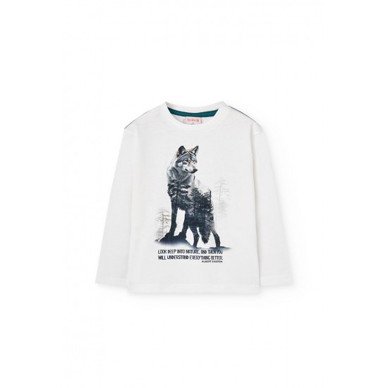 Boboli Long sleeves tShirt for boy  off white 592017-1111-AW25
