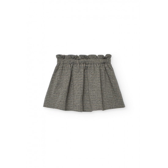 Boboli  Πλεκτή καρό φούστα για baby κορίτσι  γκρί  702032-8125-AW25
