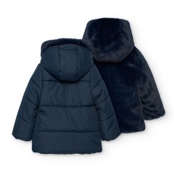 Boboli Reversible parka for baby girl navy 702278-2440-AW25