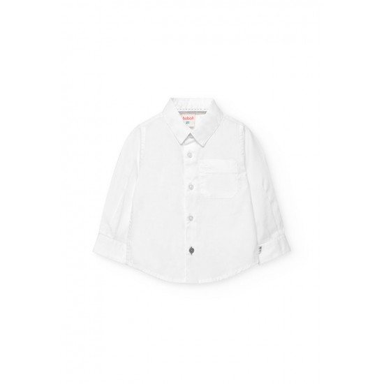 Boboli  Μακρυμάνικο πουκάμισο Oxford για μωρά   λευκό  712088-1100-AW25