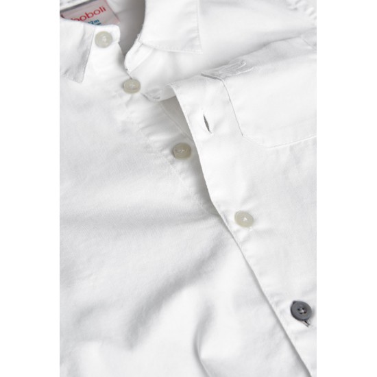 Boboli  Μακρυμάνικο πουκάμισο Oxford για μωρά   λευκό  712088-1100-AW25