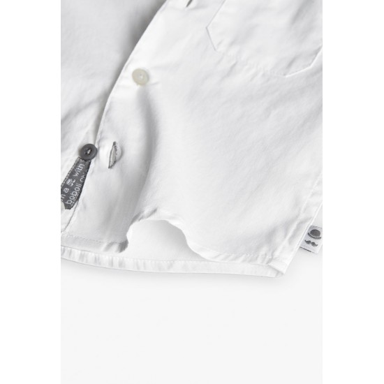 Boboli  Μακρυμάνικο πουκάμισο Oxford για μωρά   λευκό  712088-1100-AW25