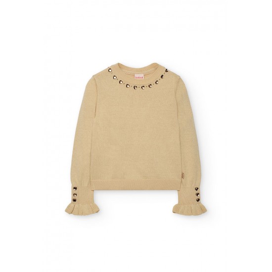 Boboli Knitwear pullover for girl  cream 722247-7432-AW25