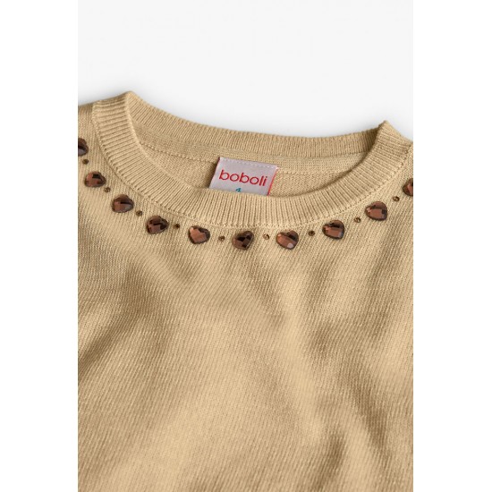 Boboli Knitwear pullover for girl  cream 722247-7432-AW25