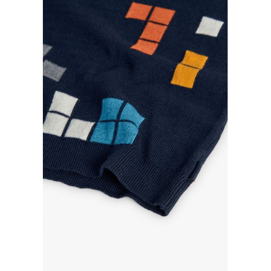 Boboli  βαμβακερό πουλόβερ για αγόρι   ναυτικό  732204-2440-AW25