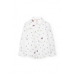 Boboli  Πουκάμισο με στάμπα από ποπλίνα για αγόρι   Με στάμπα  732305-9705-AW25