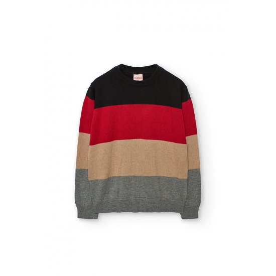 Boboli  βαμβακερό πουλόβερ για αγόρι   μαύρο  732327-890-AW25