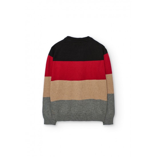 Boboli  βαμβακερό πουλόβερ για αγόρι   μαύρο  732327-890-AW25